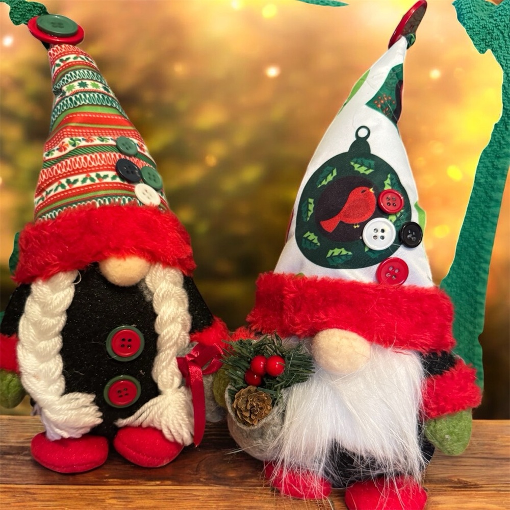 Festive Gnome Decor with Red Accents